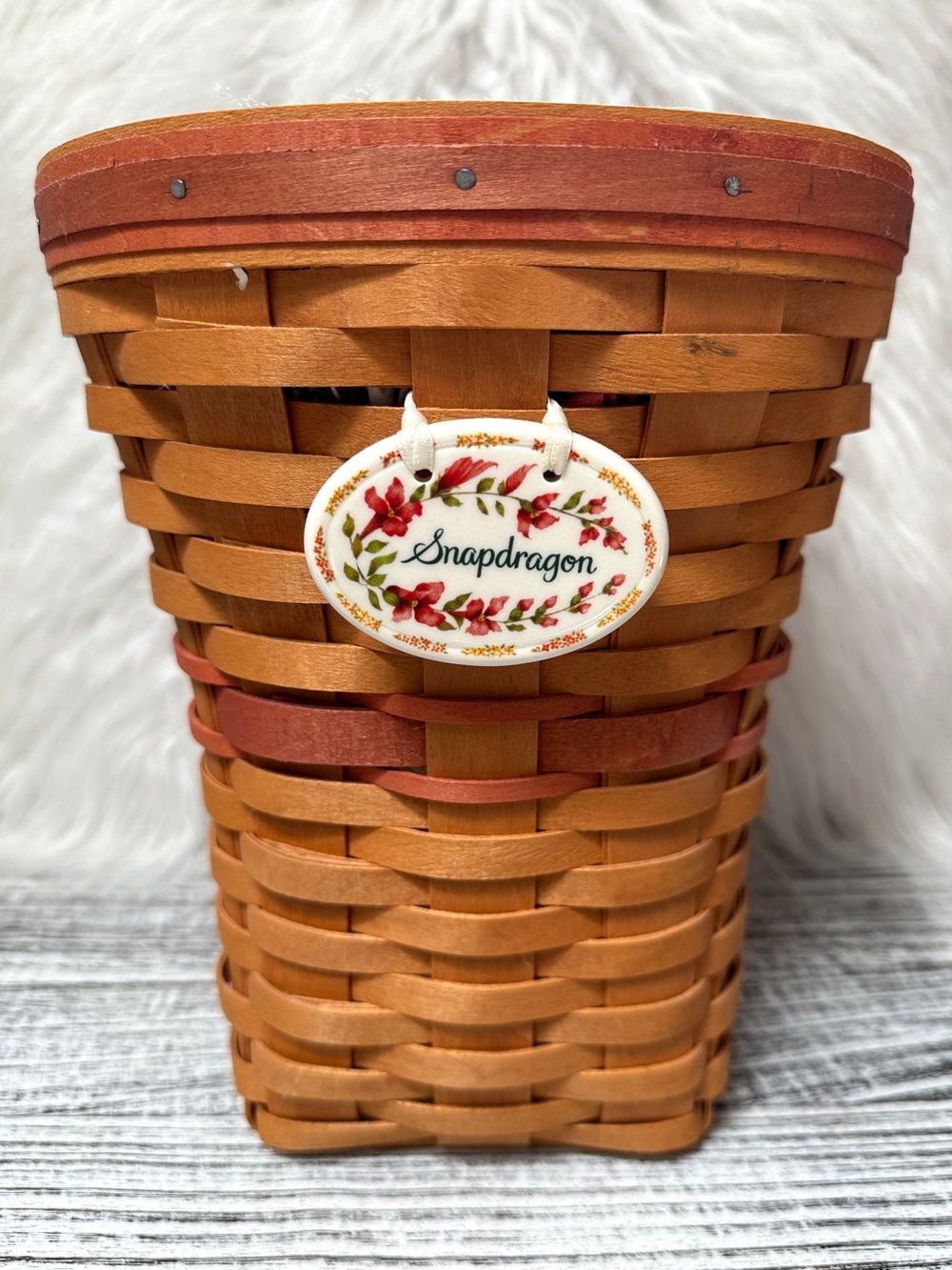 Longaberger 1998 May Series Snapdragon Basket with Liner and Protector